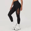 High Waist Sports Leggings Spark Clothing Seamless Hollow Leggings Butt Lifting Yoga Type Pants