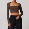 Long Sleeve Yoga Crop Tops Yoga Apparel Manufacturers Wholesale Women Outfits