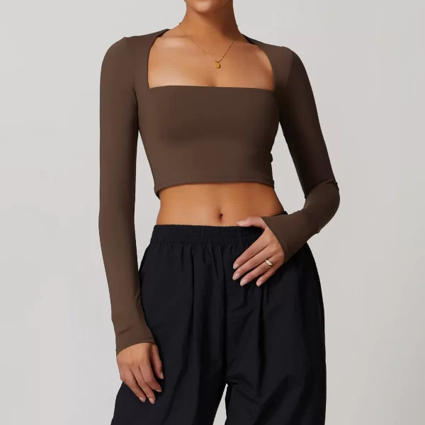 Long Sleeve Yoga Crop Tops Yoga Apparel Manufacturers Wholesale Women Outfits