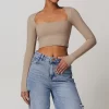 Long Sleeve Yoga Crop Tops Yoga Apparel Manufacturers Wholesale Women Outfits