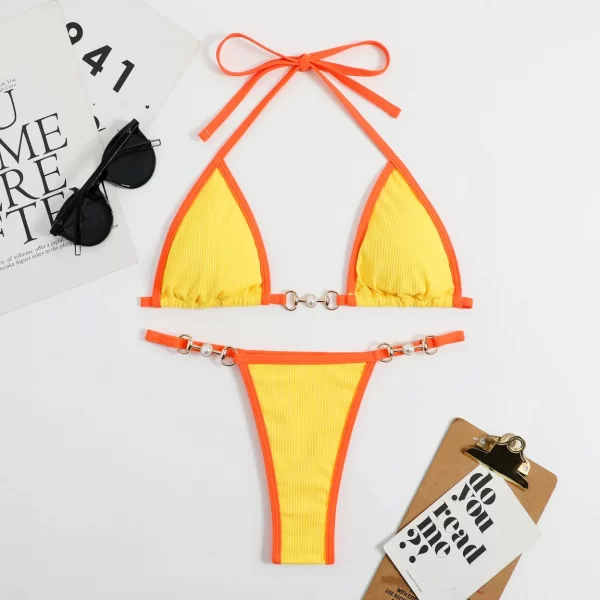 Triangle Thong Bikini Set Sexy Two Piece Bathing Suit wholesale beachwear suppliers bikini swim wear