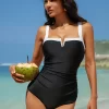 Skirt Modest Swimwear One Piece Tummy Control Swimsuit